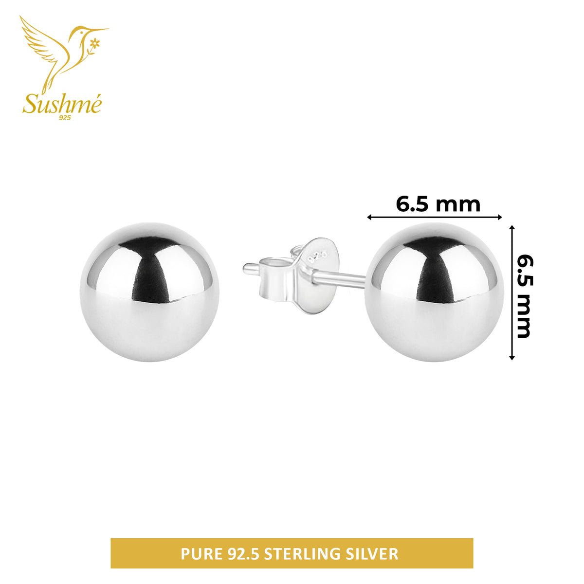 Silver Ball Stud Earring