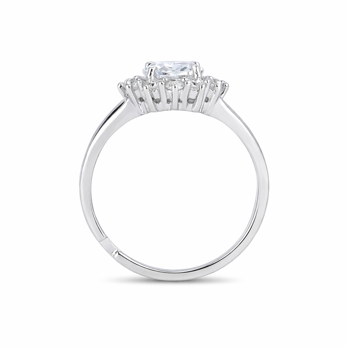 Silver Bloom Solitaire Ring
