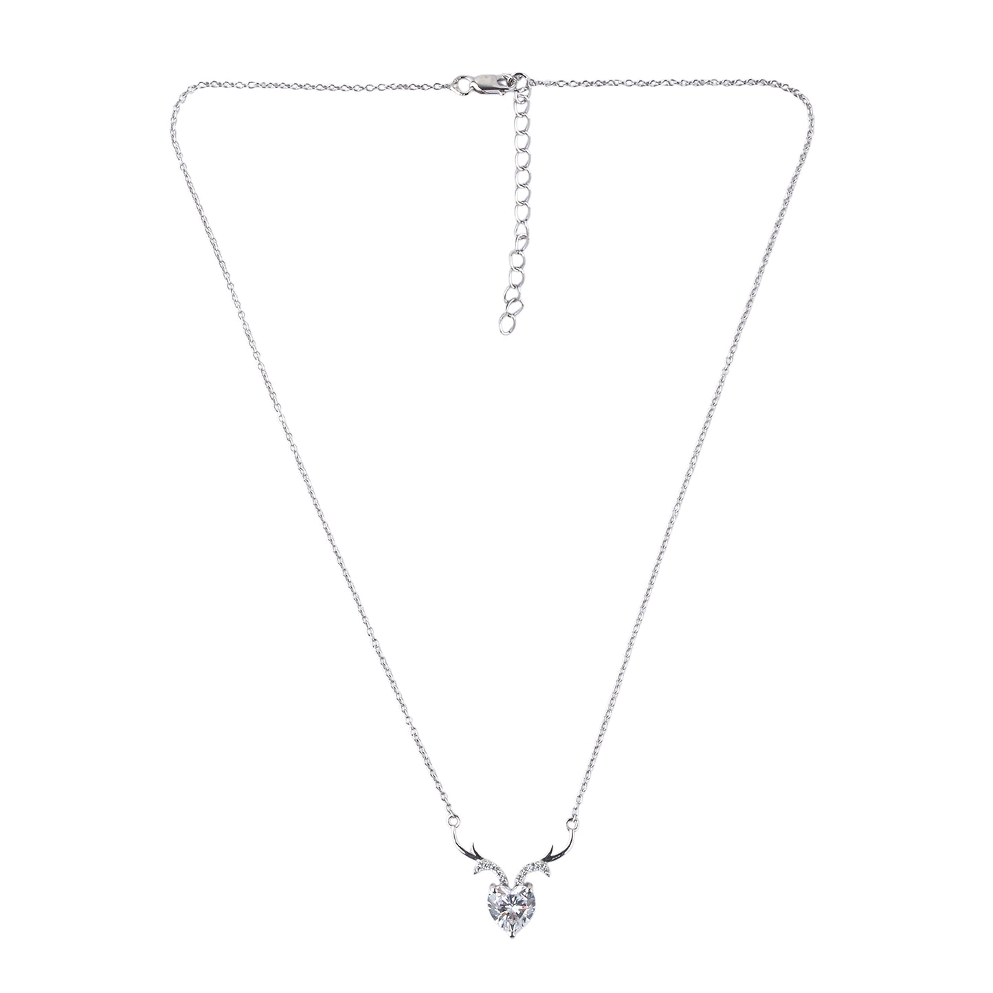 Silver Divine Deer Pendant Necklace