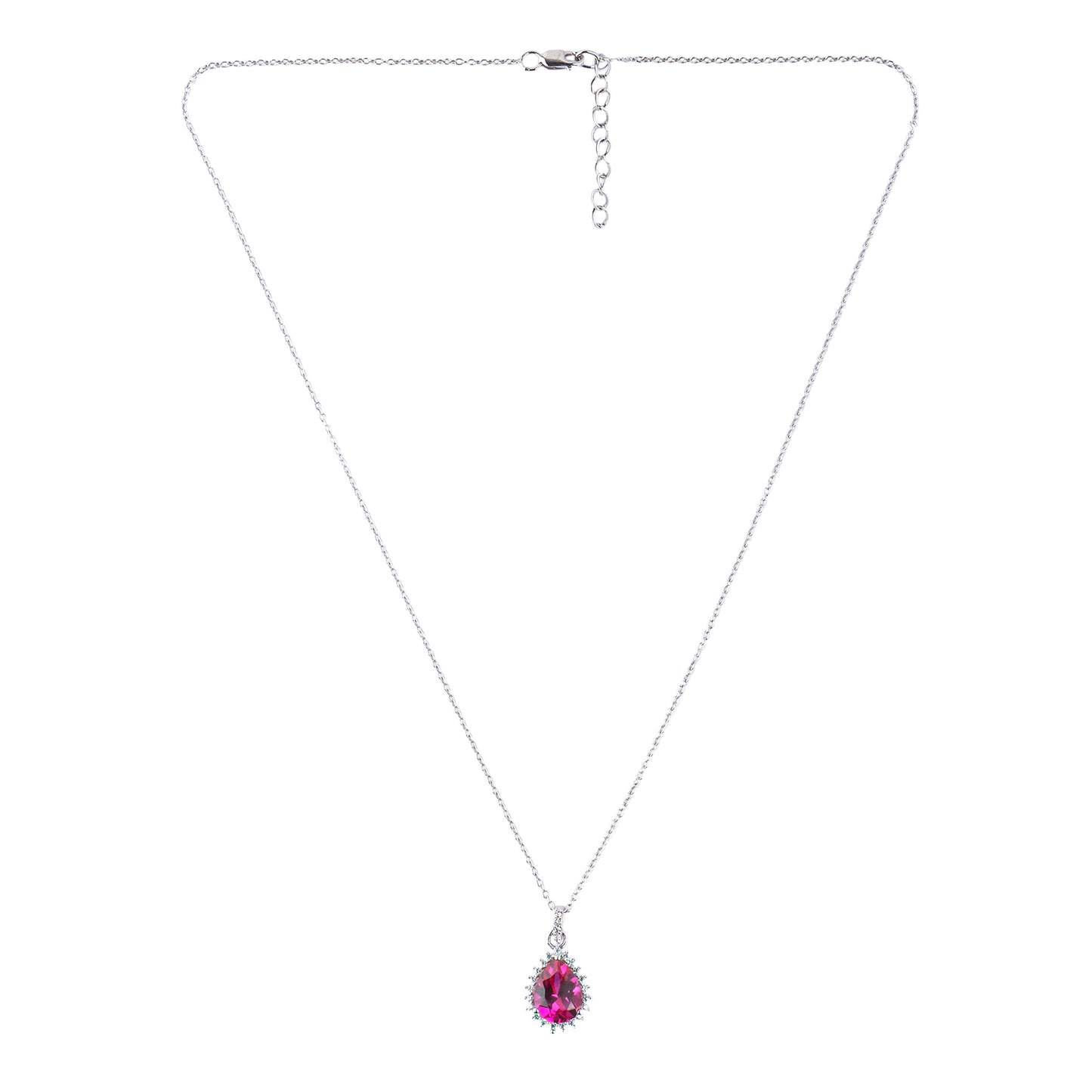 Silver Priya Pear Pendant Necklace