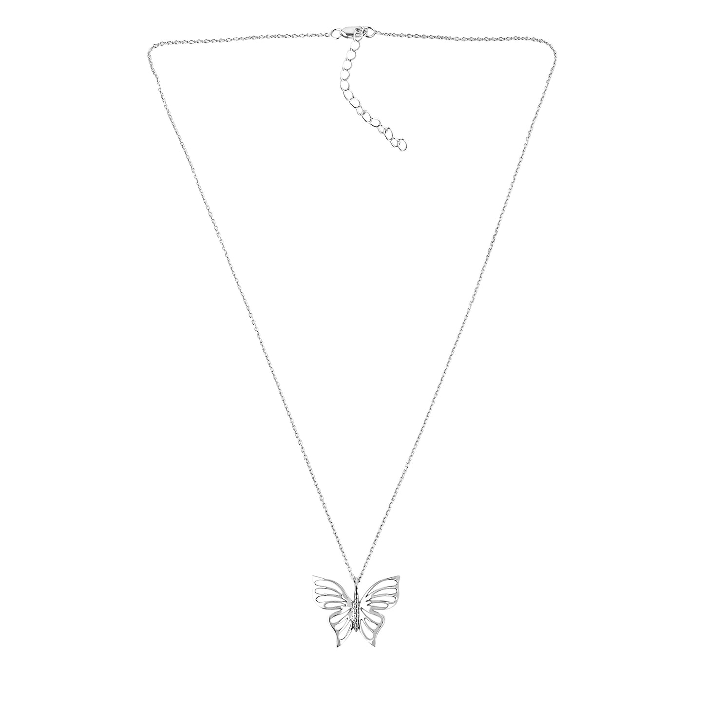 Silver Butterfly Pendant Necklace