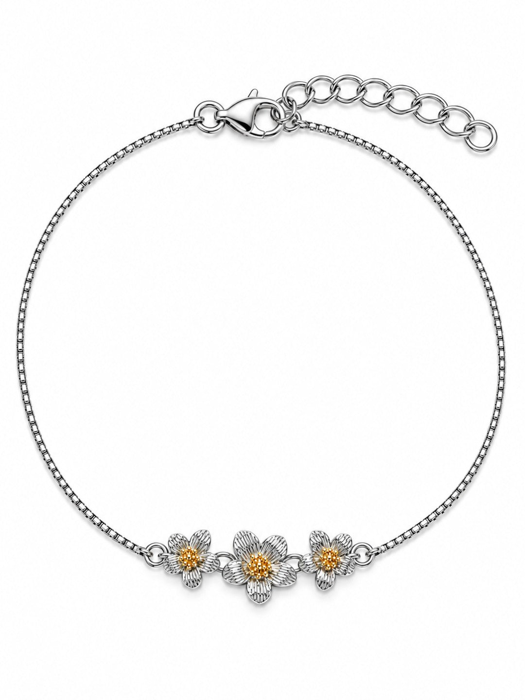 Triple Floral Chain Bracelet
