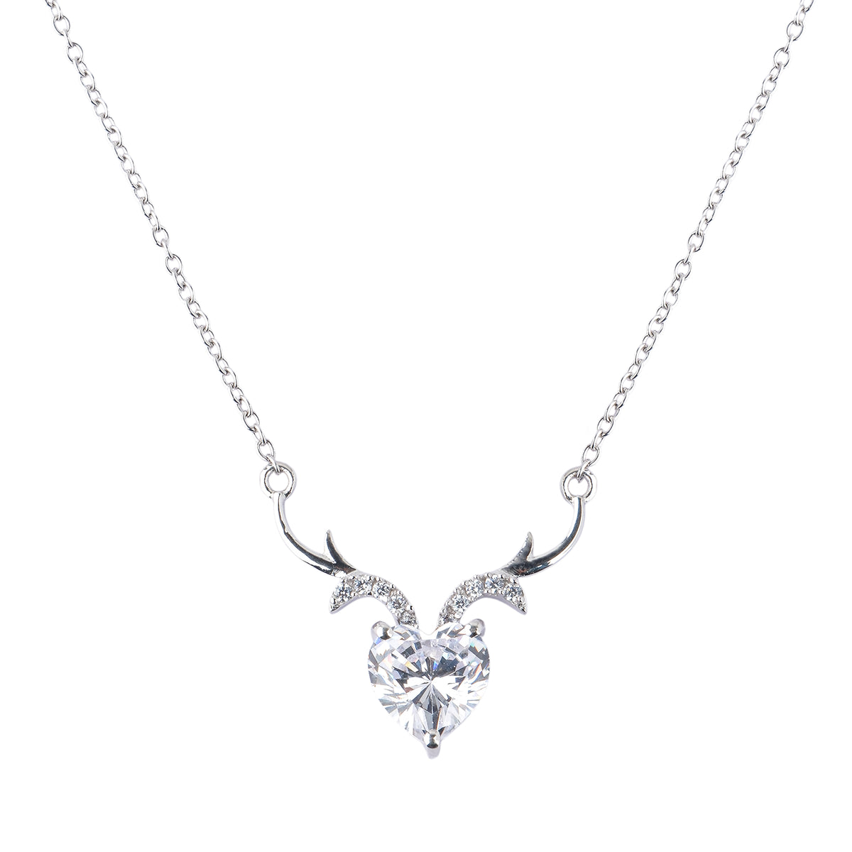Silver Divine Deer Pendant Necklace