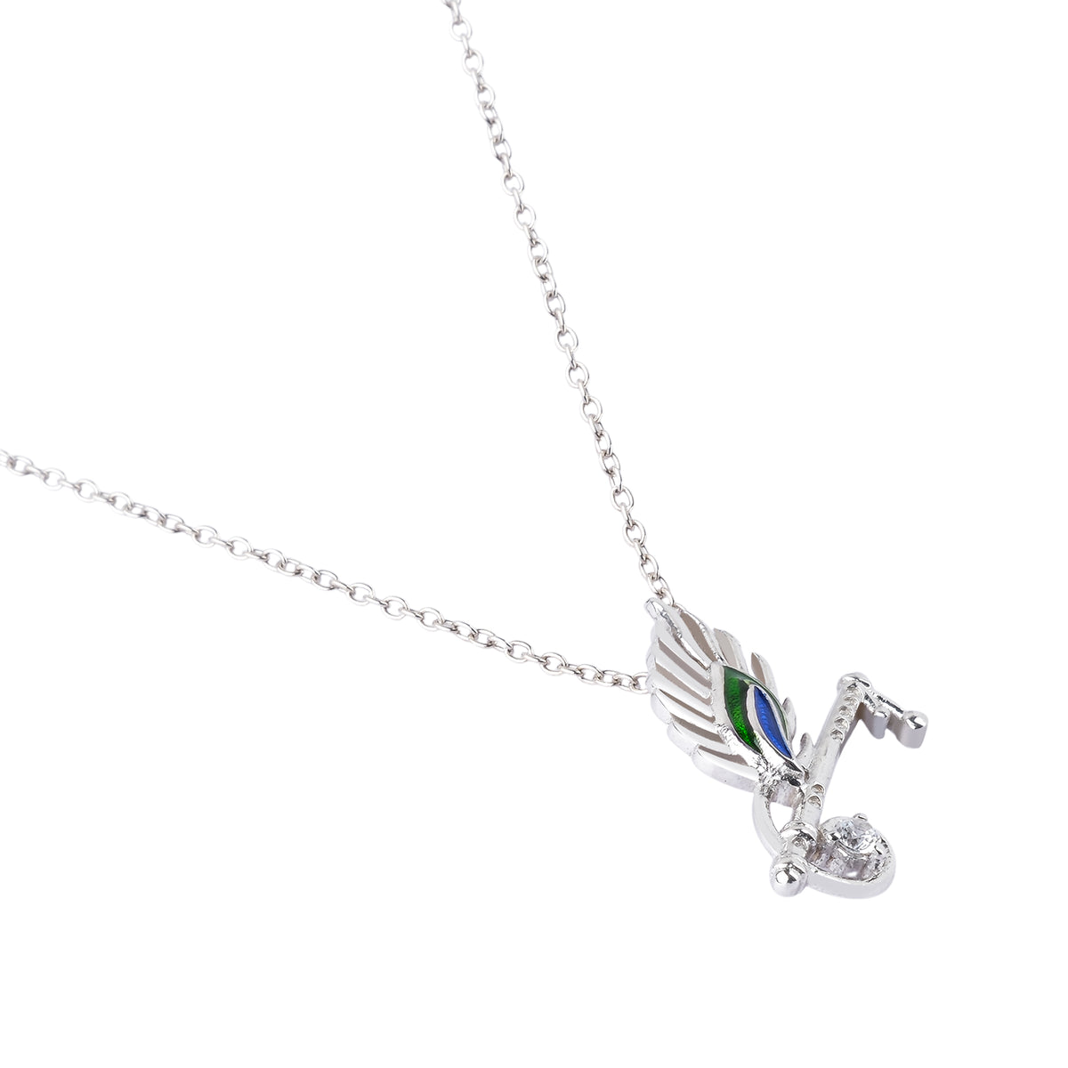 Silver Kanha Morpankh Necklace