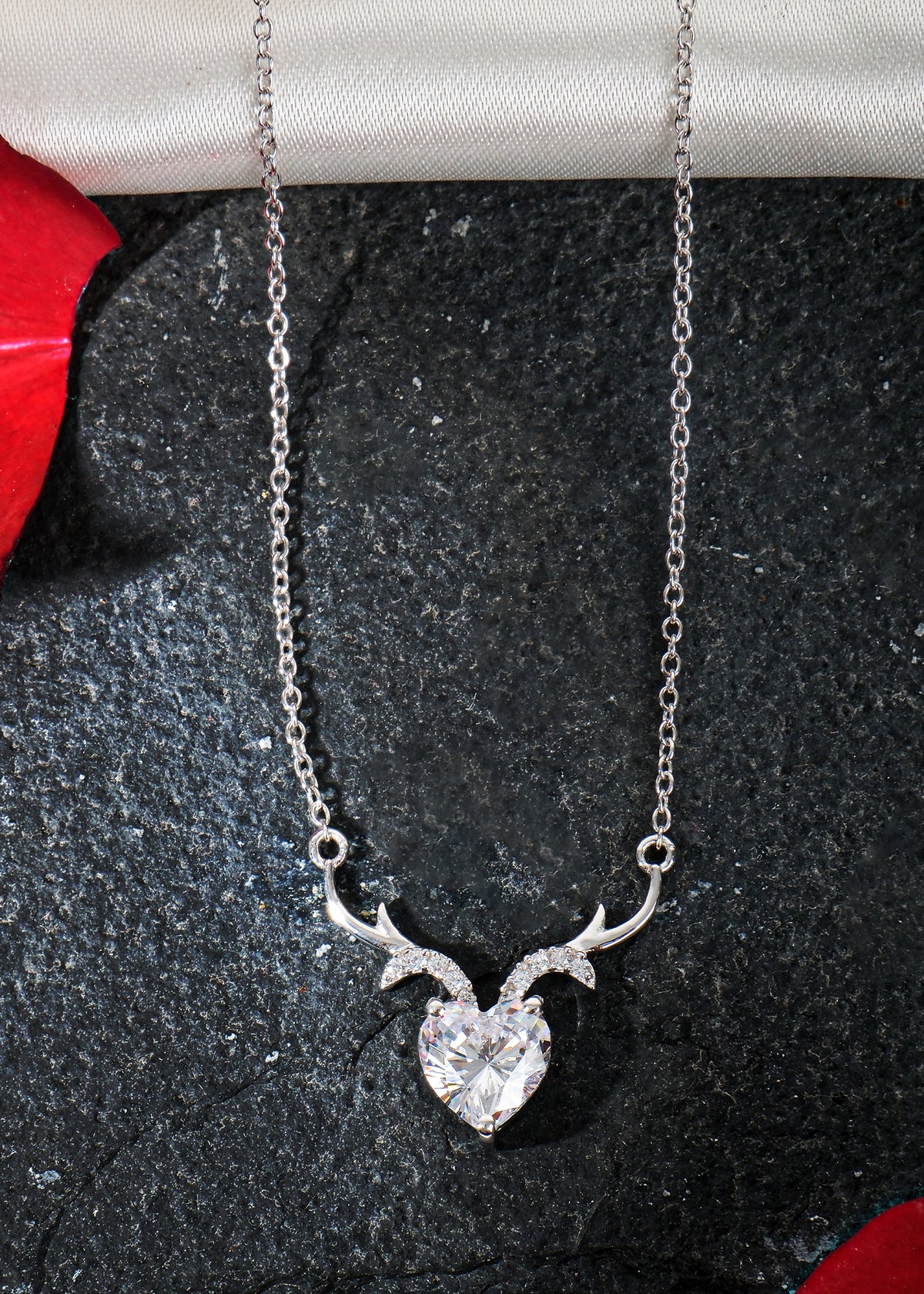Silver Divine Deer Pendant Necklace