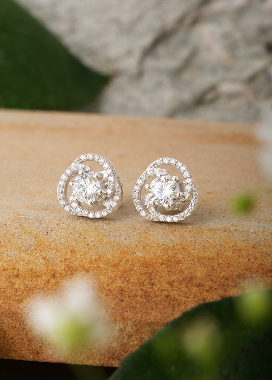 Silver Akansha Weave Stud Earring