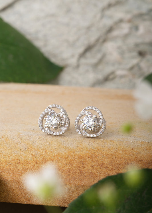 Silver Akansha Weave Stud Earring