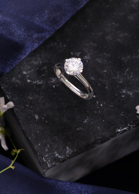 Silver Diana Solitaire Ring