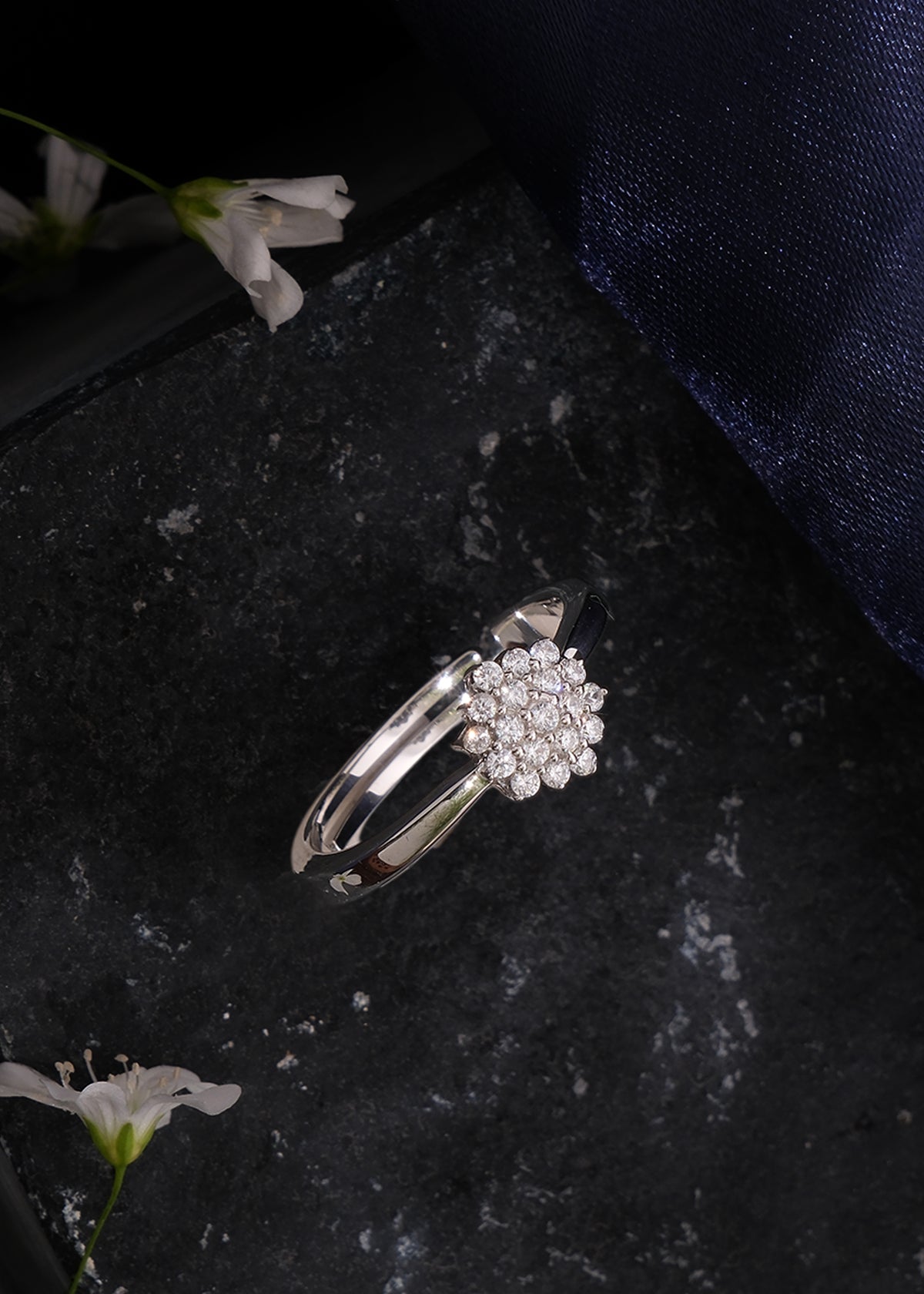 Silver Twinkle Cluster Ring