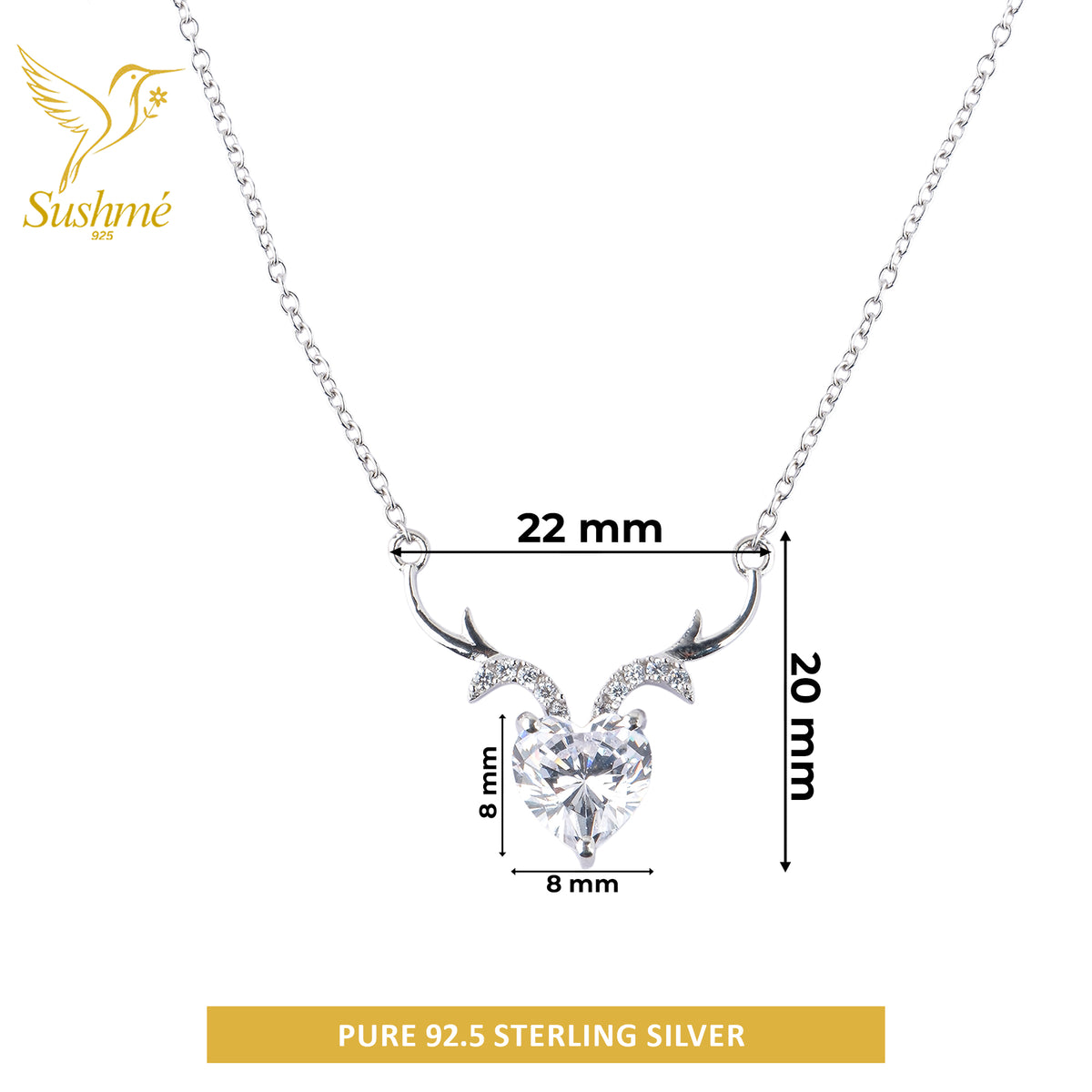 Silver Divine Deer Pendant Necklace