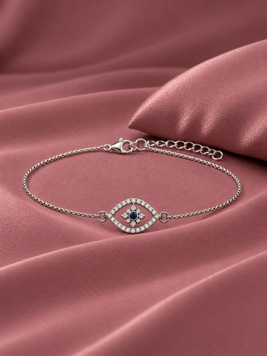 Oval Evil Eye Chain Bracelet
