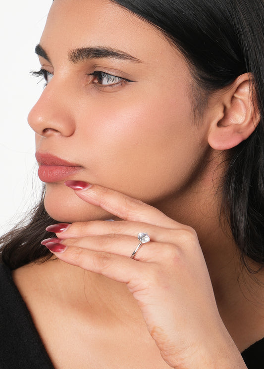 Silver Diana Solitaire Ring