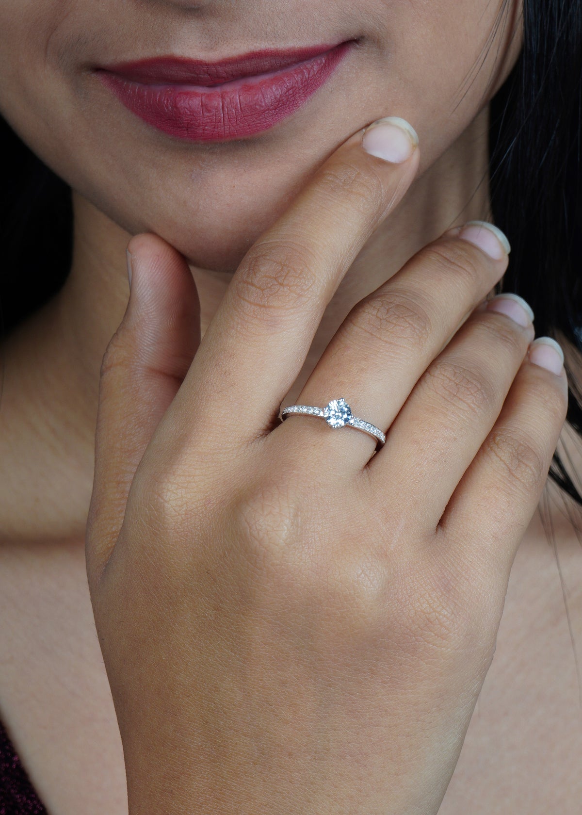Silver Sparkle Solitaire Ring