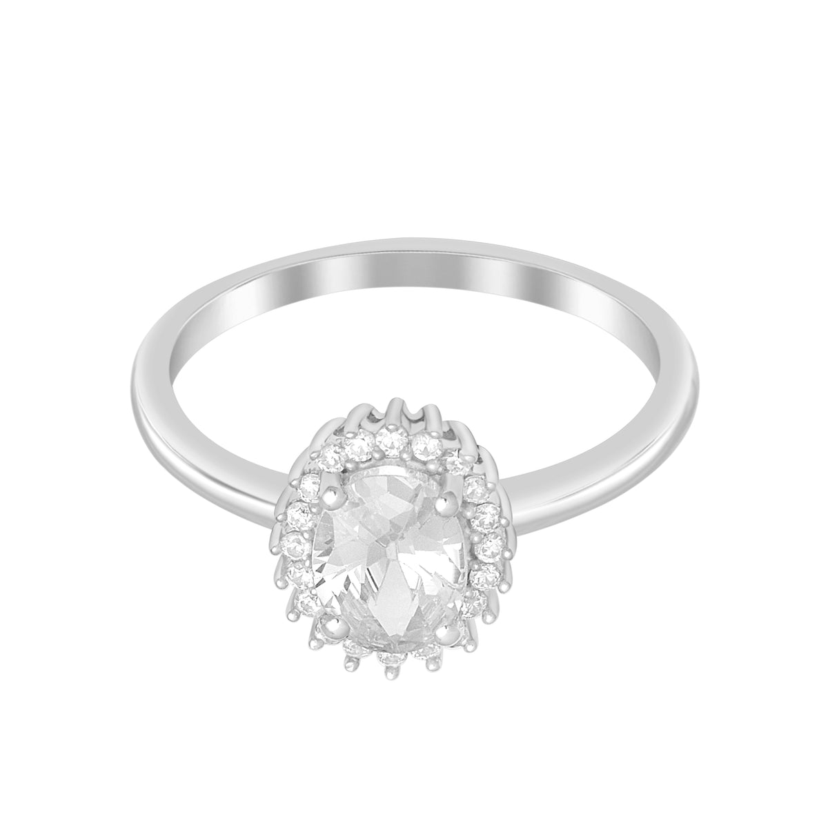 Silver Bloom Solitaire Ring
