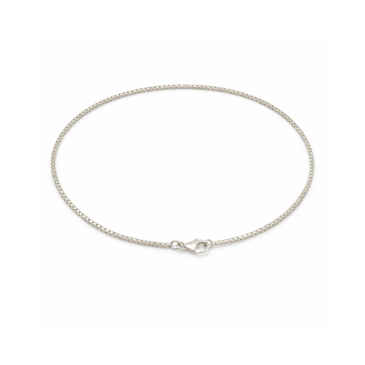Silver Box Chain Anklet