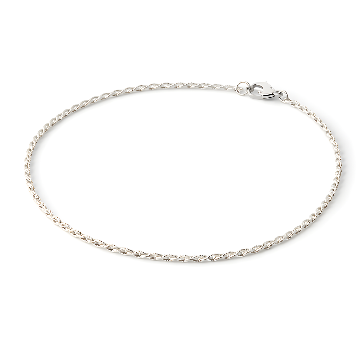 Silver Twisted Chain Anklet