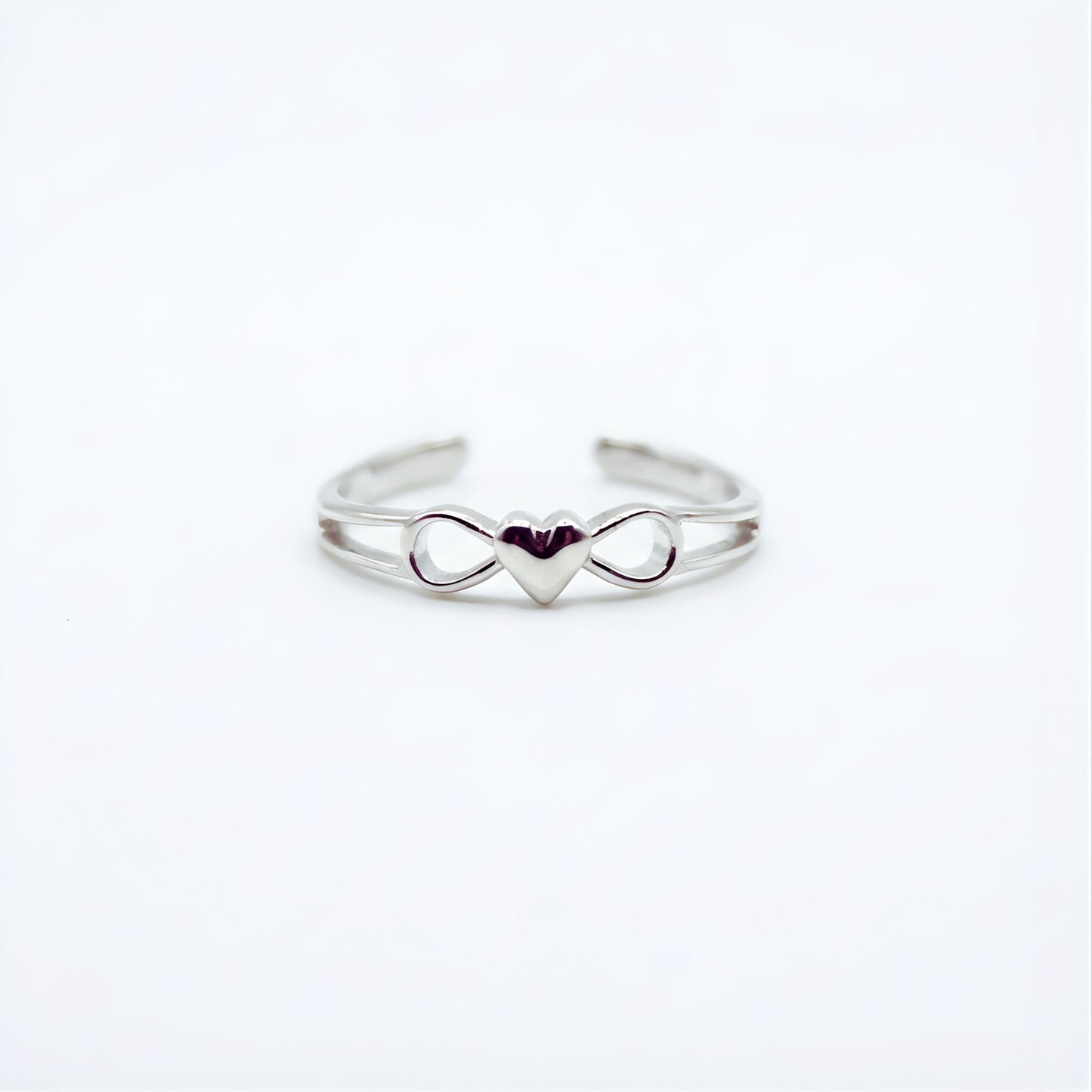 Silver Infinity Heart Style Toe Ring | Chandi Ki Bichiya