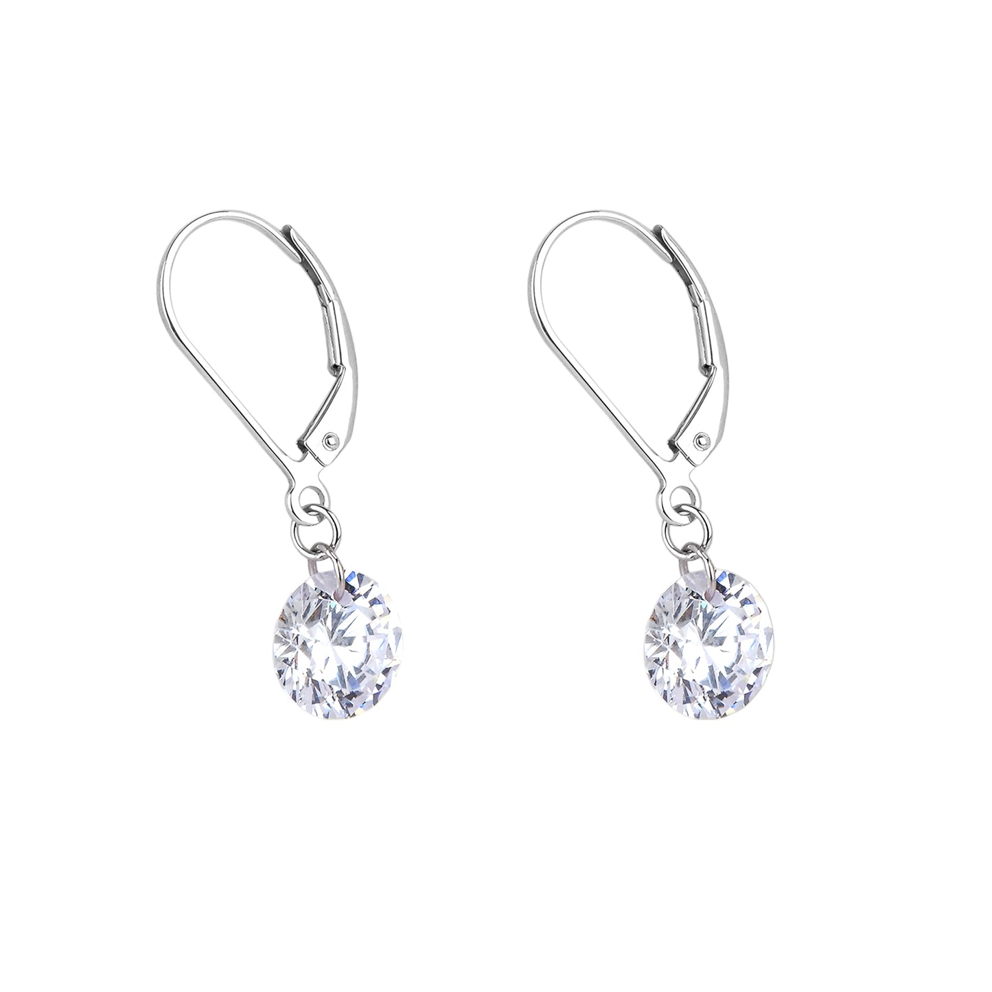 Silver Siya Solitaire Drop Earring