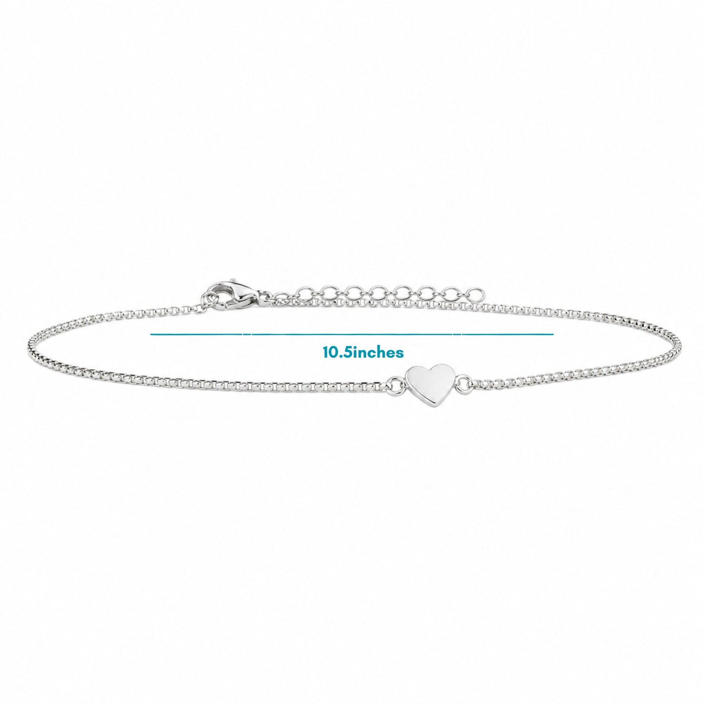 Silver Heart Shape Anklet