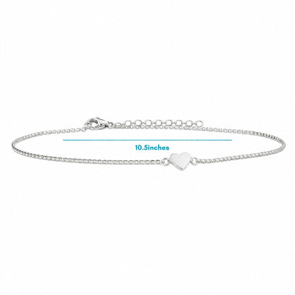 Silver Heart Shape Anklet