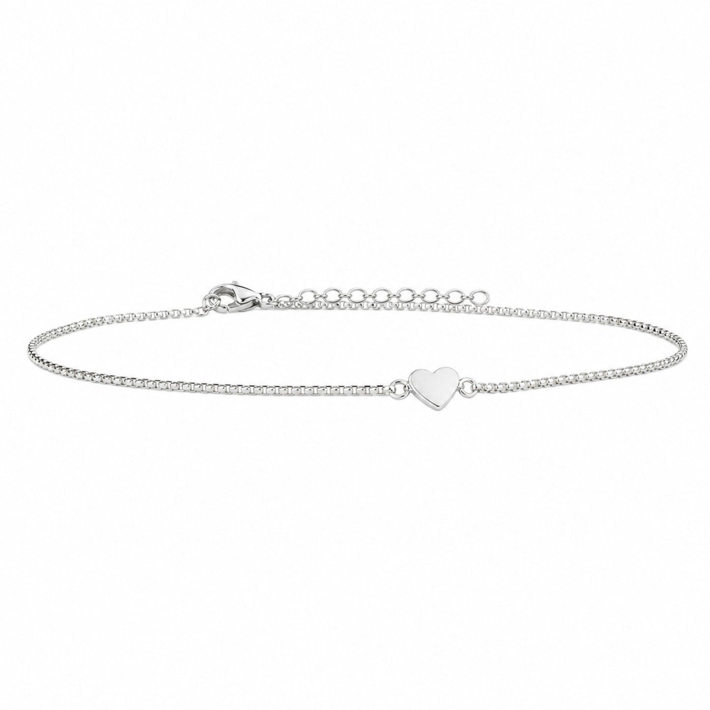 Silver Heart Shape Anklet