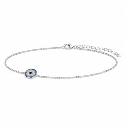 Silver Evil Eye Anklet