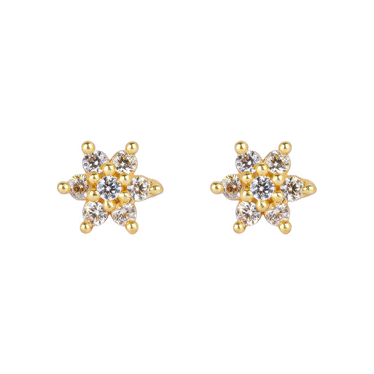 Silver Pinki Petals Stud Earring