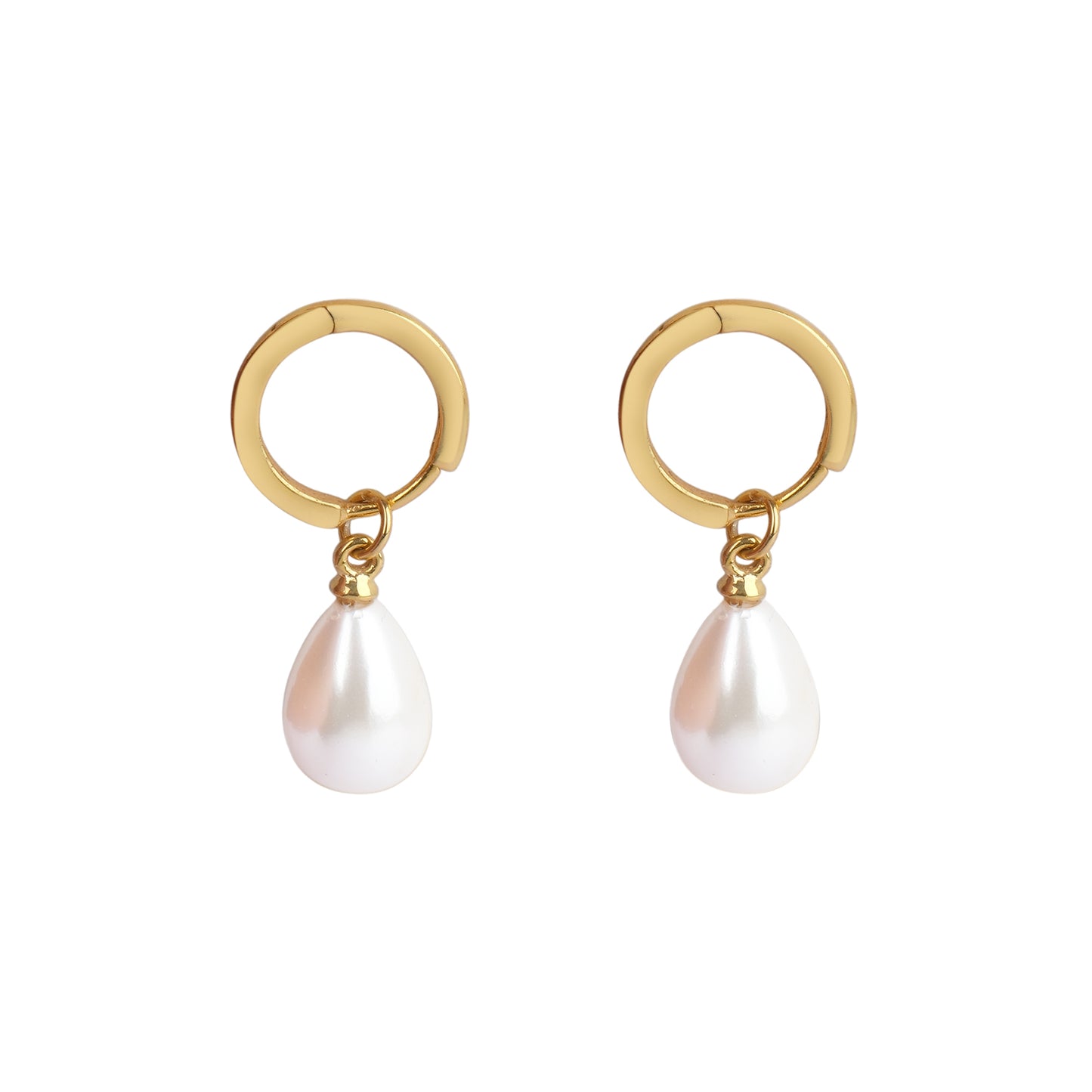 Silver Angel Pearl Drop Bali Earring