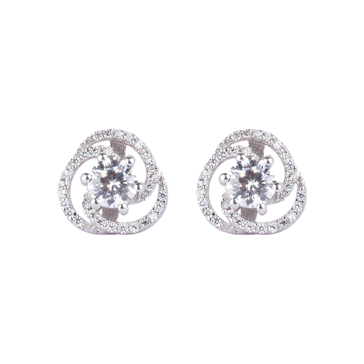Silver Akansha Weave Stud Earring