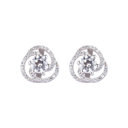 Silver Akansha Weave Stud Earring