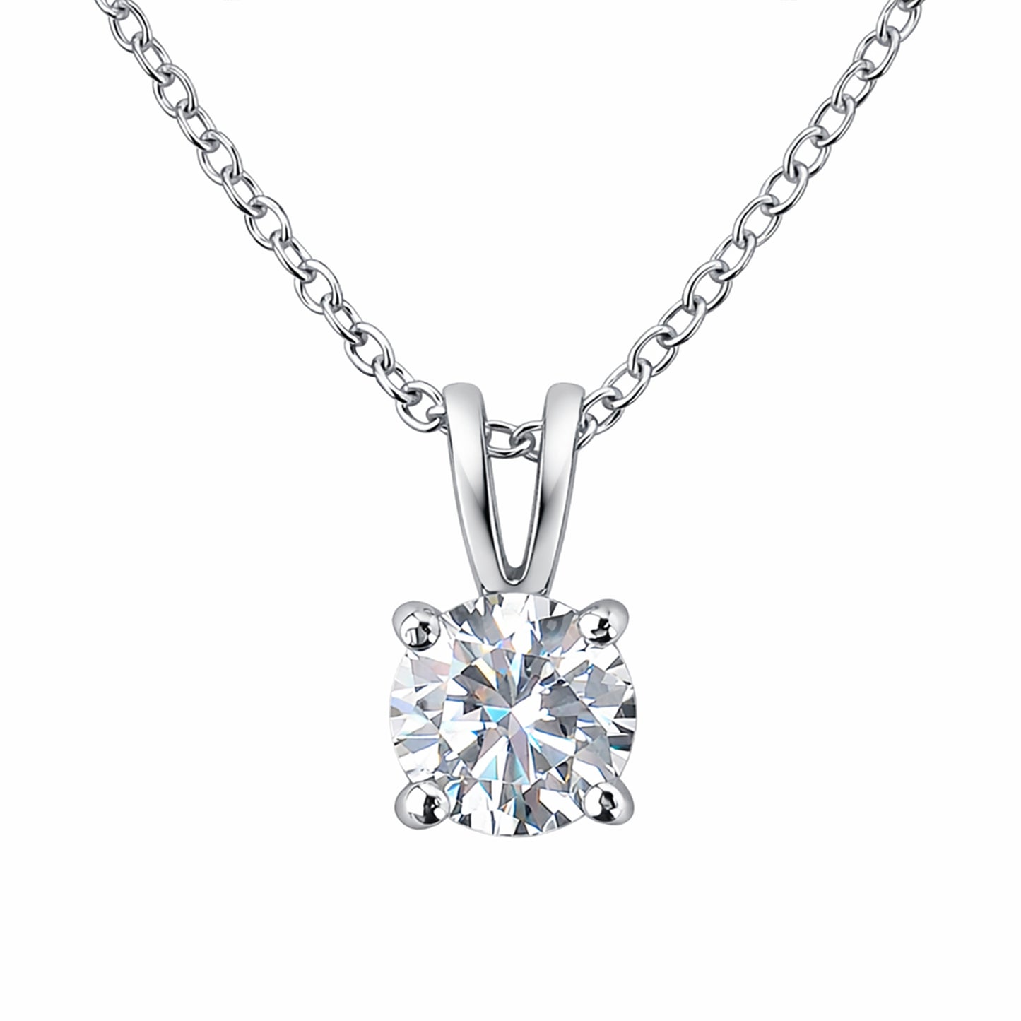 Silver Classic Solitaire Necklace