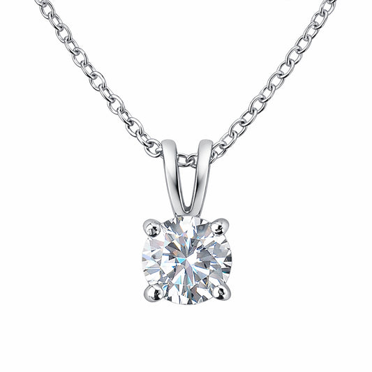 Silver Classic Solitaire Necklace
