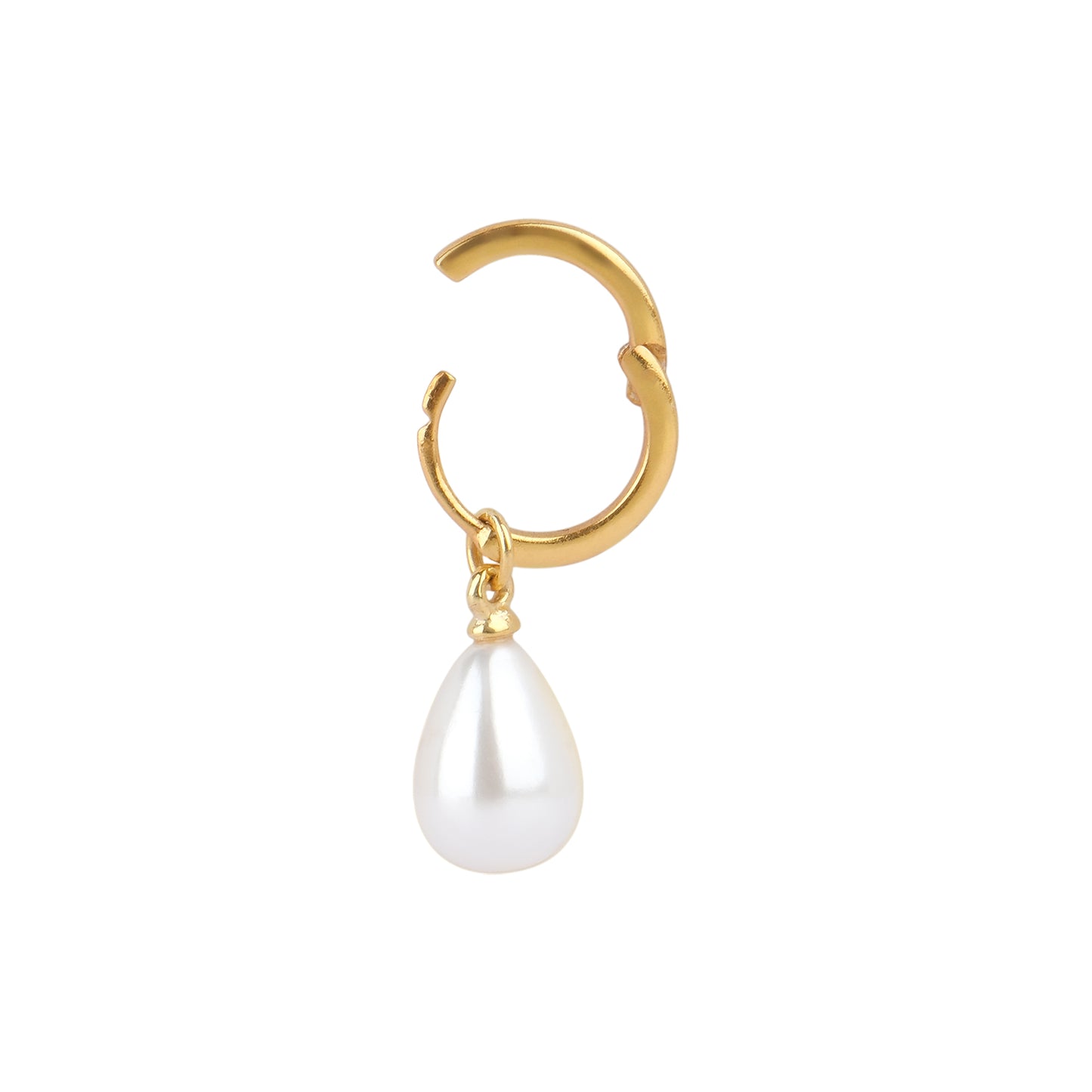 Silver Angel Pearl Drop Bali Earring