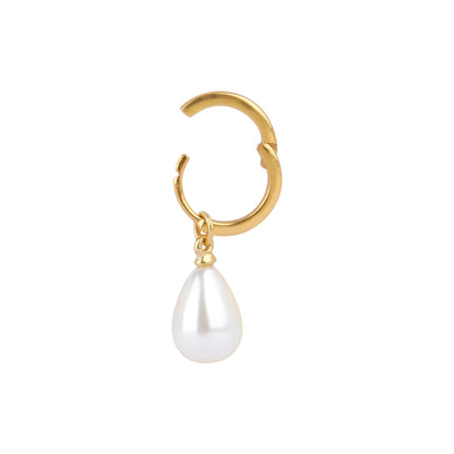 Silver Angel Pearl Drop Bali Earring