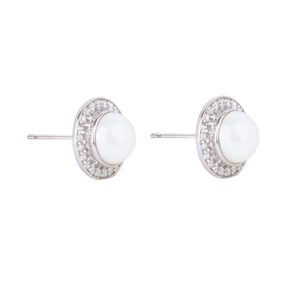 Silver Neha Noor Pearl Stud Earring