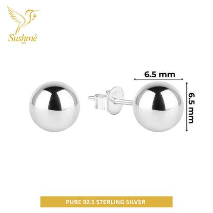 Silver Ball Stud Earring