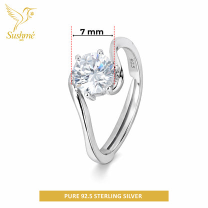 Silver Aerial Solitaire Ring