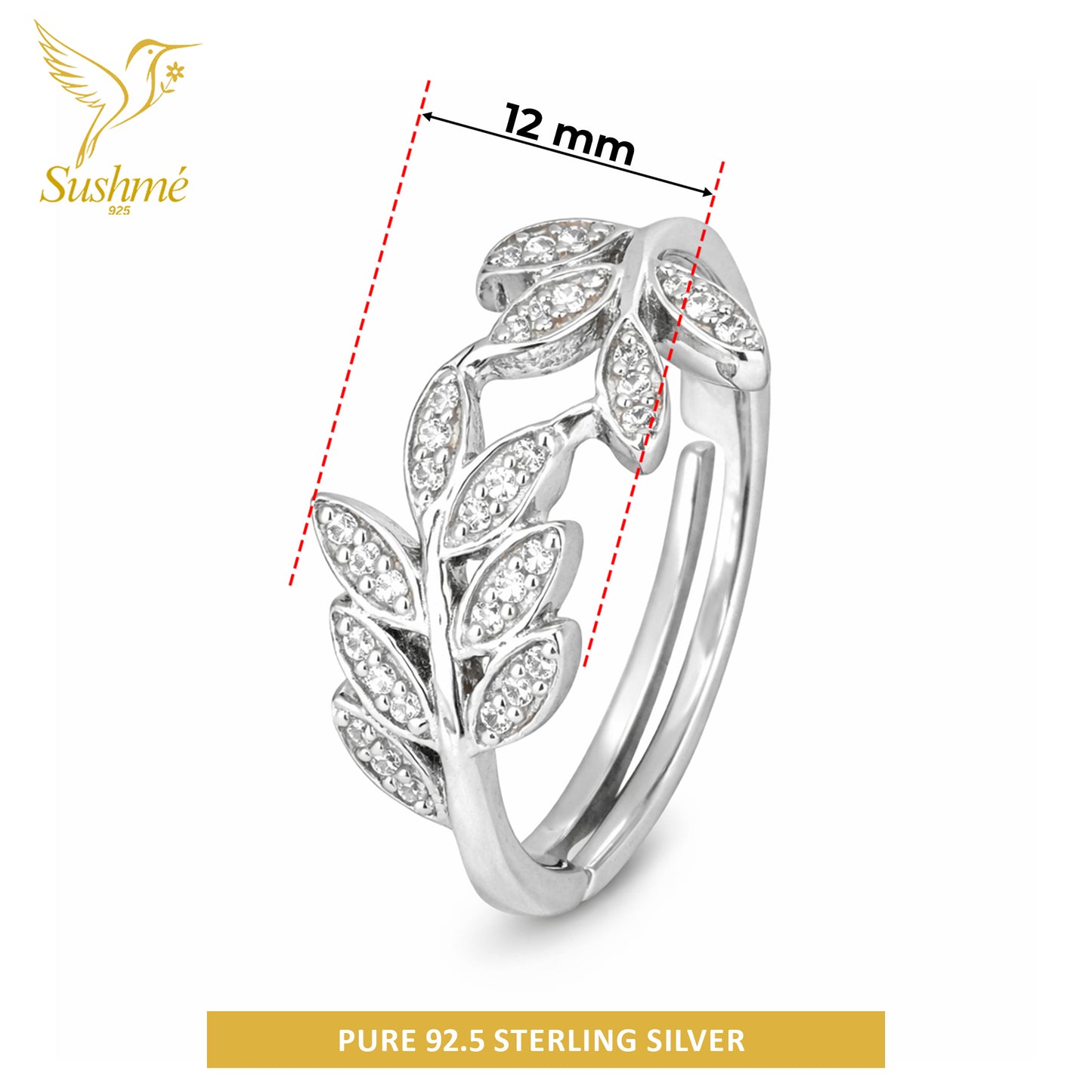 Silver Leaf Loop Ring