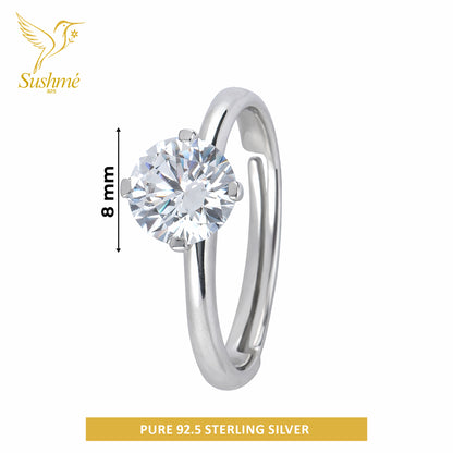 Silver Diana Solitaire Ring