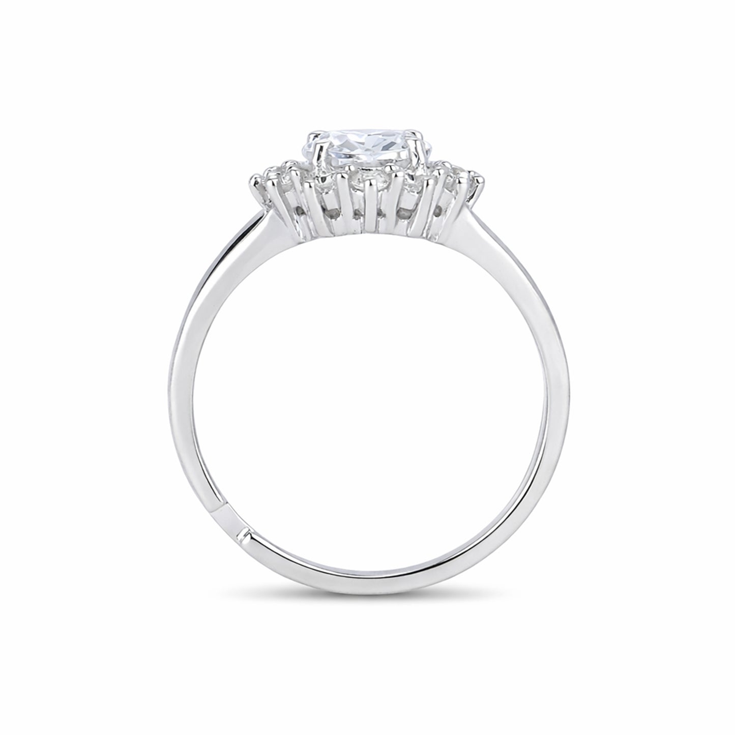 Silver Bloom Solitaire Ring