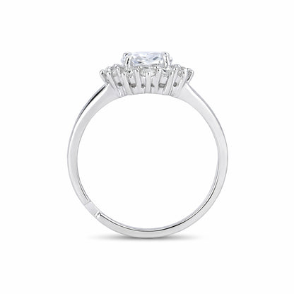 Silver Bloom Solitaire Ring