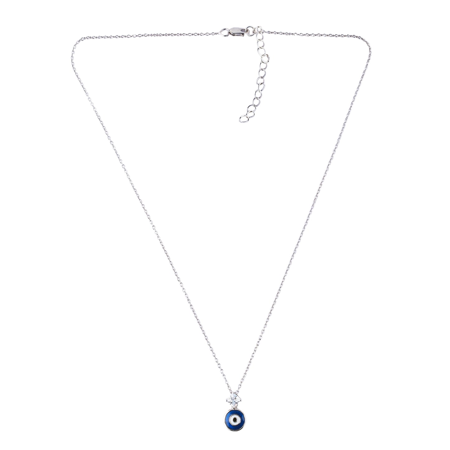 Silver Evil Eye Pendant Necklace