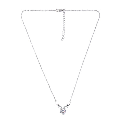 Silver Divine Deer Pendant Necklace