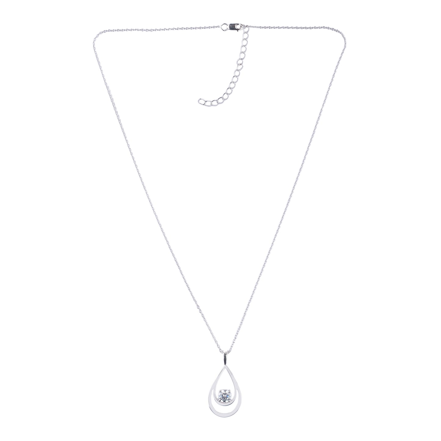 Silver Teardrop Pendant Necklace