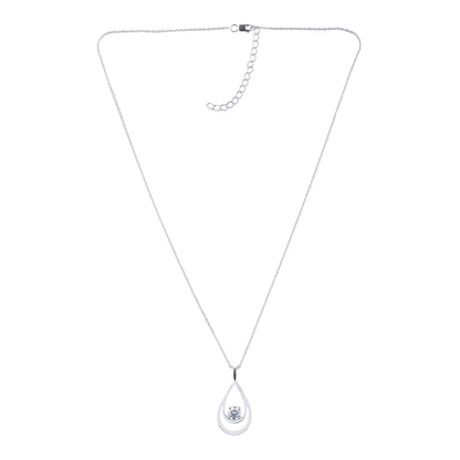 Silver Teardrop Pendant Necklace