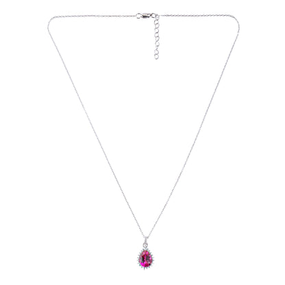 Silver Priya Pear Pendant Necklace