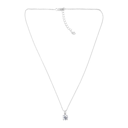 Silver Classic Solitaire Necklace
