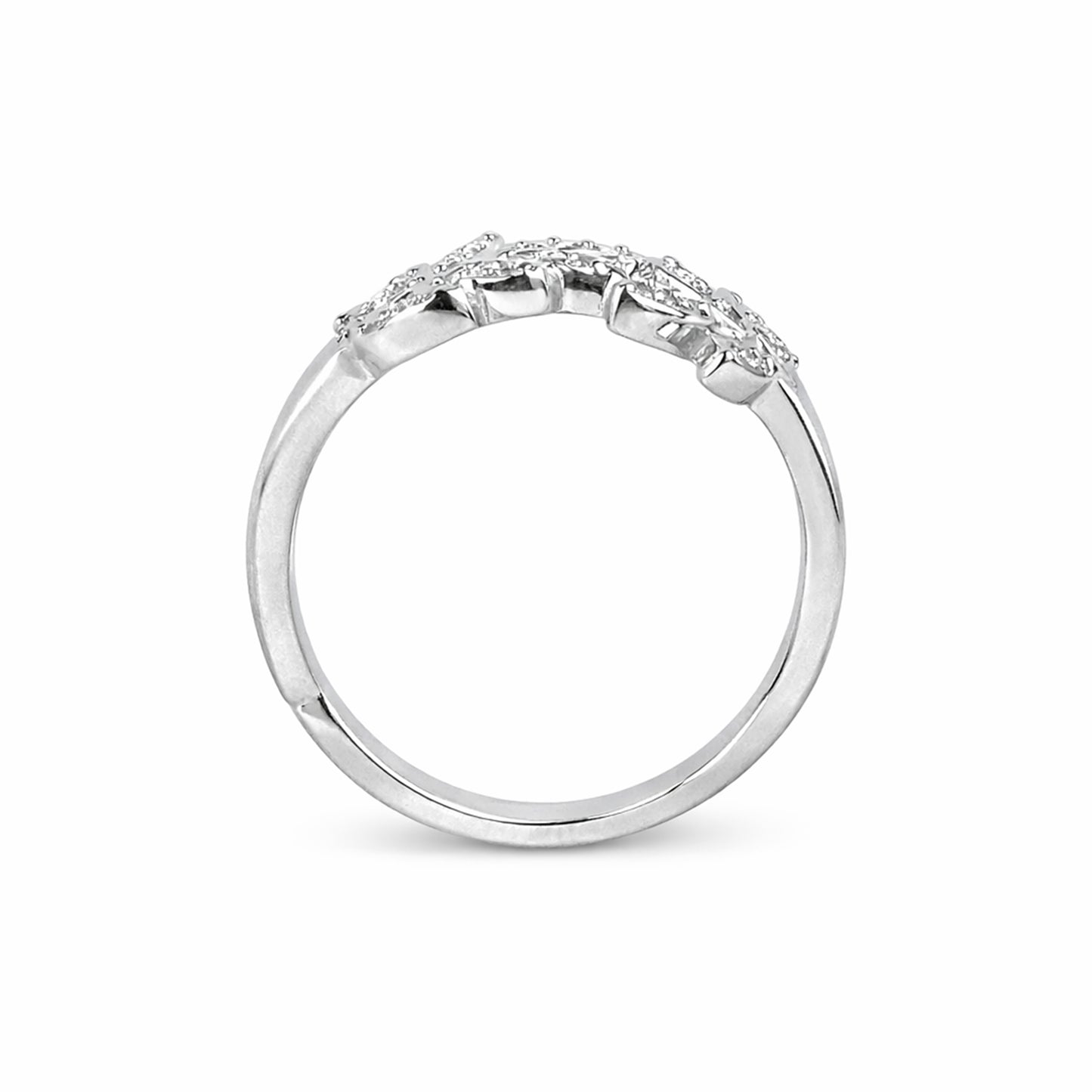 Silver Leaf Loop Ring