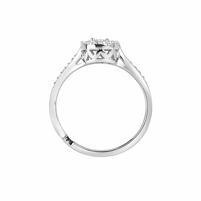 Silver Halo Dazzle Solitaire Ring