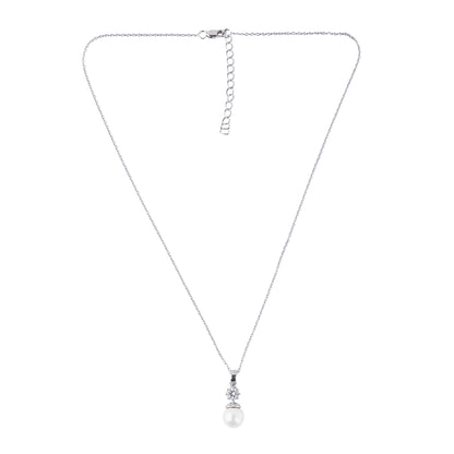 Silver Classic Pearl Pendant Necklace